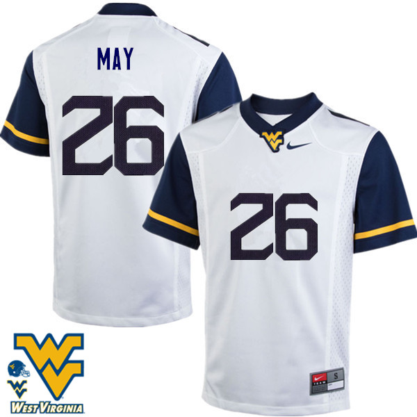 Men #26 Tyler May West Virginia Mountaineers College Football Jerseys-White
